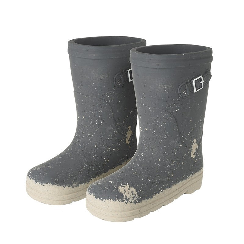 Cement Wellie Boot Set  Black